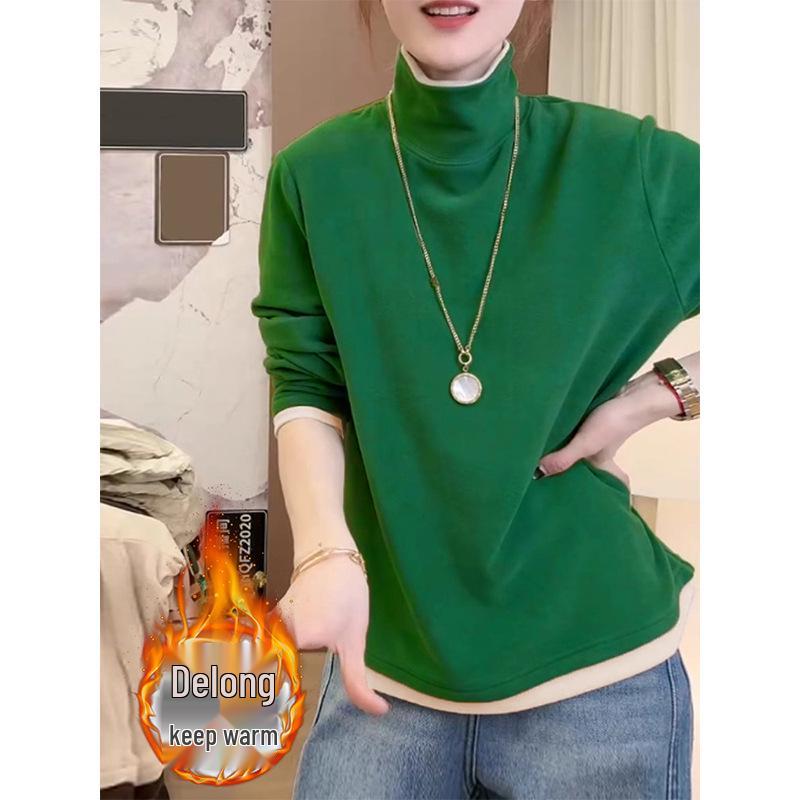 Green Velvet High Neck Two-Piece Style Age-Defying Long-Sleeve Women s Base Shirt for Autumn/Winter Small
Green Velvet High Neck Two-Piece Style Age-Defying Long-Sleeve Women s Base Shirt for Autumn/Winter Small