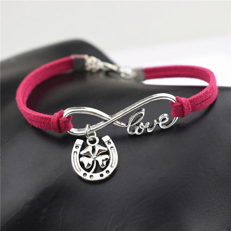 Кожаный браслет «Бесконечная любовь» с лошадью и подковой для женщин и мужчин, копыта, счастливый подарок, браслеты с подвесками в виде четырехлистного клевера красный
Кожаный браслет «Бесконечная любовь» с лошадью и подковой для женщин и мужчин, копыта, счастливый подарок, браслеты с подвесками в виде четырехлистного клевера красный