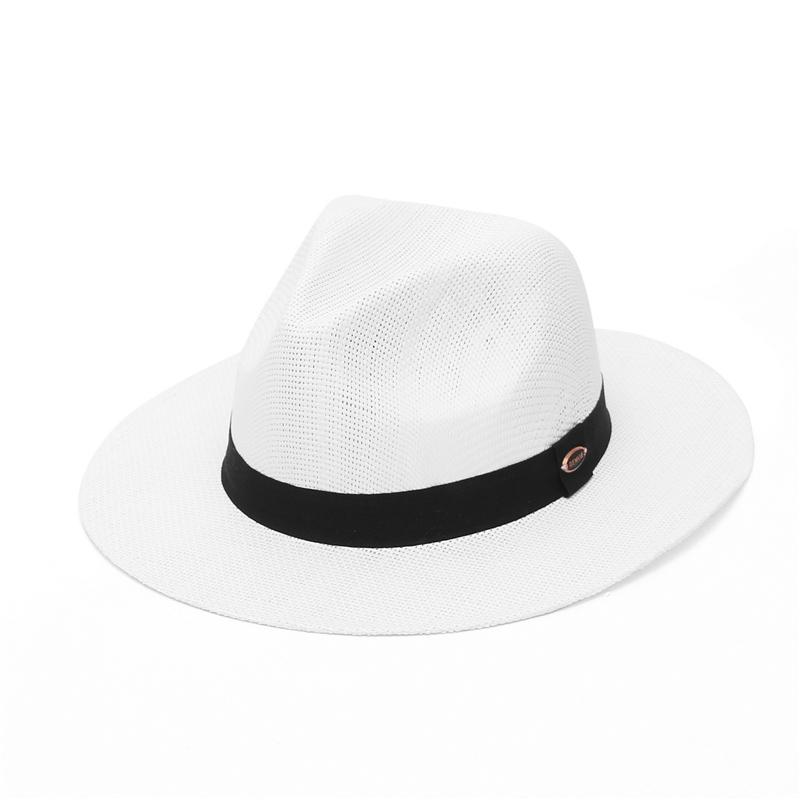 Summer 100% Paper Wide Brim Fedora Hat for Women Sun Beach Straw Hat Men Panama Cap with Black Band 56-58cm білий
Summer 100% Paper Wide Brim Fedora Hat for Women Sun Beach Straw Hat Men Panama Cap with Black Band 56-58cm білий