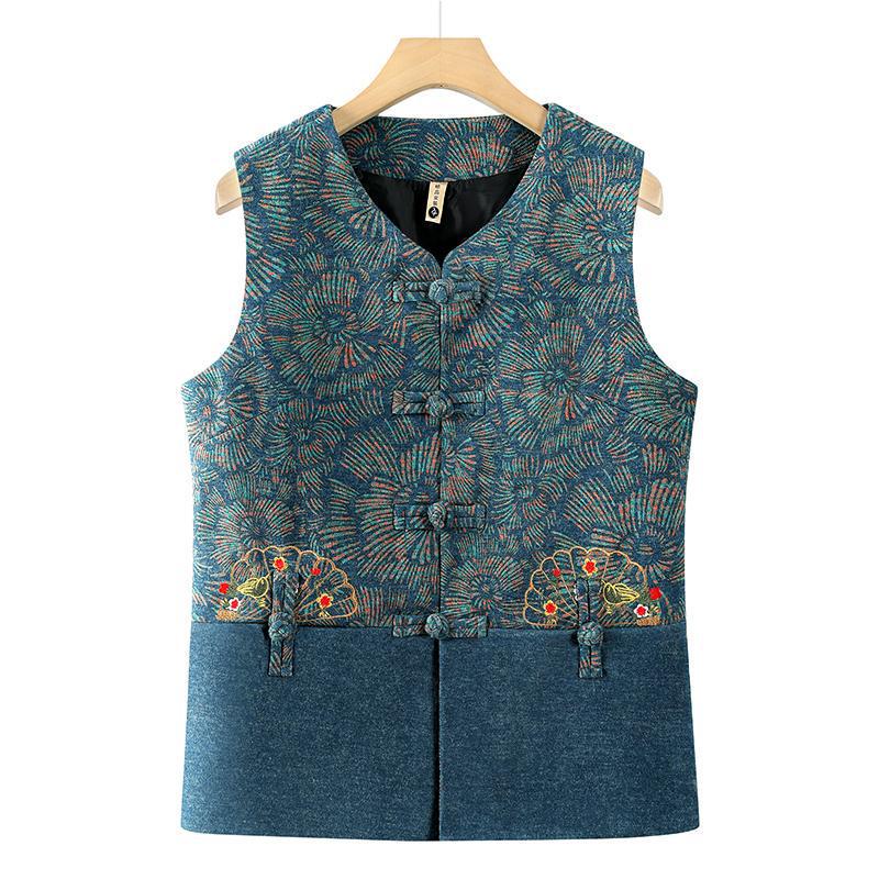 Retro Chinese Frog Button Vest for Women - 60s & 70s Style Cardigan 3XL (115-130 jin) синій
Retro Chinese Frog Button Vest for Women - 60s & 70s Style Cardigan 3XL (115-130 jin) синій