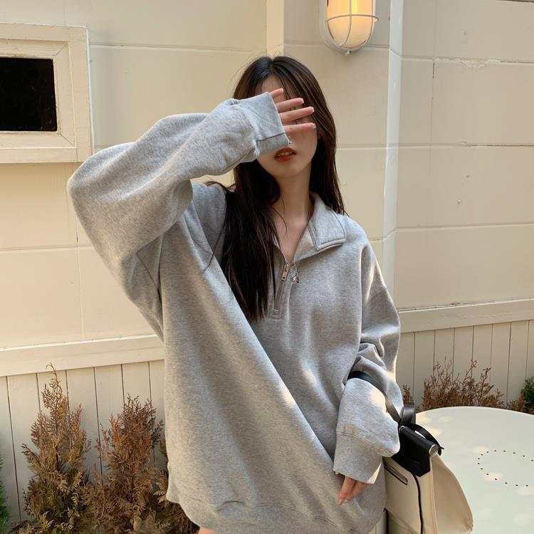 Women s Retro Hong Kong Style Half-Zip Polo Sweatshirt - Loose, Long Sleeve, Thin, Spring/Autumn L серый
Women s Retro Hong Kong Style Half-Zip Polo Sweatshirt - Loose, Long Sleeve, Thin, Spring/Autumn L серый