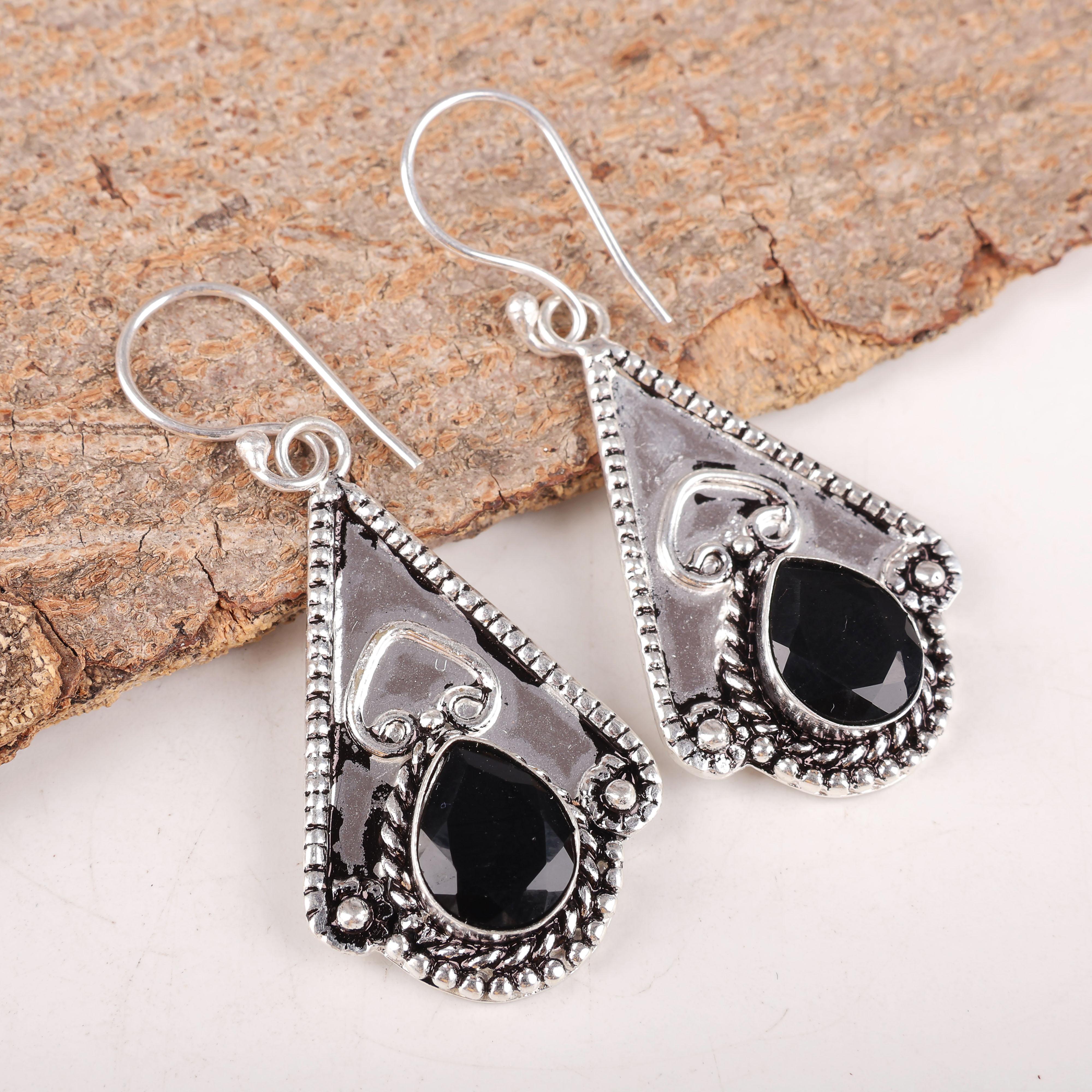 Black Onyx 925 Solid Sterling Silver Earrings, Handmade Gemstone Jewelry Earrings For Memorial Day 2.09 Inches чорний
Black Onyx 925 Solid Sterling Silver Earrings, Handmade Gemstone Jewelry Earrings For Memorial Day 2.09 Inches чорний