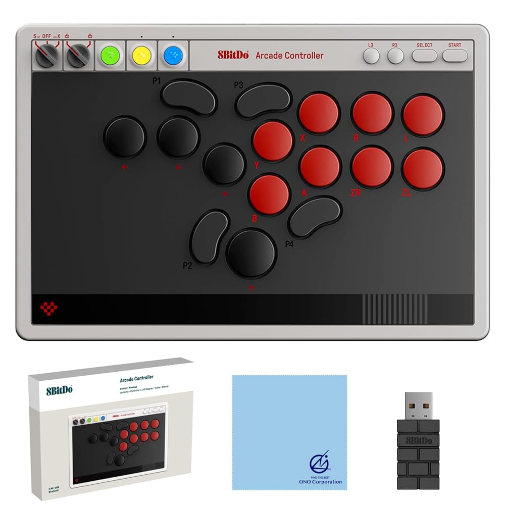 8Bitdo Bluetooth Arcade Leverless Slim Controller for Switch and Wireless Pro Compatible with Switch and Bluetooth Arcade Wired Connection All-Button
8Bitdo Bluetooth Arcade Leverless Slim Controller for Switch and Wireless Pro Compatible with Switch and Bluetooth Arcade Wired Connection All-Button