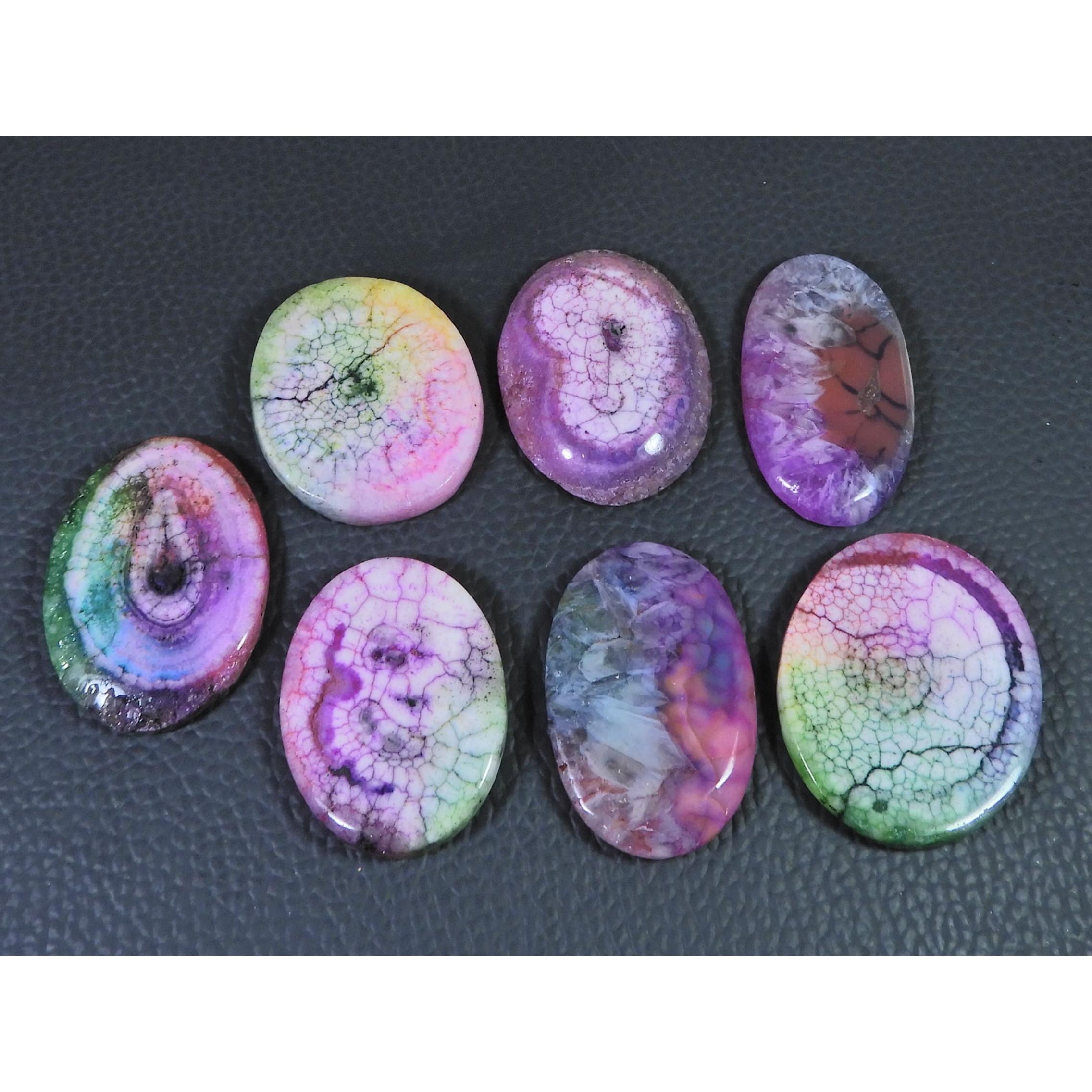 294Cts. Color Enhanced Rainbow Solar Cab Agate Oval Loose Gemstone 7Pcs Lot C-2148
294Cts. Color Enhanced Rainbow Solar Cab Agate Oval Loose Gemstone 7Pcs Lot C-2148