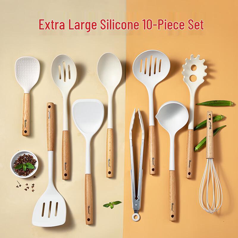 Abay 10-Piece Silicone & Beechwood Kitchen Utensil Set
Abay 10-Piece Silicone & Beechwood Kitchen Utensil Set