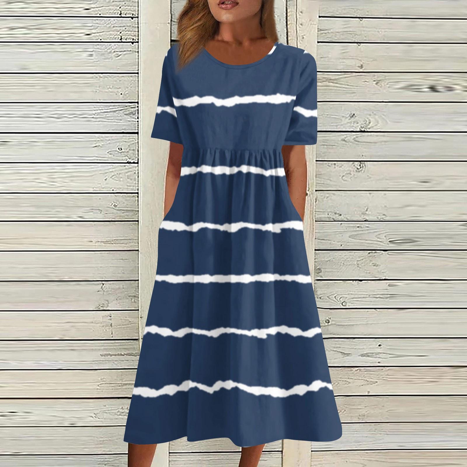 Жіночі повсякденні сукні Сукні з принтом Літні сукні Плісовані сукні з принтом з круглим вирізом Вільні сукні S
Жіночі повсякденні сукні Сукні з принтом Літні сукні Плісовані сукні з принтом з круглим вирізом Вільні сукні S