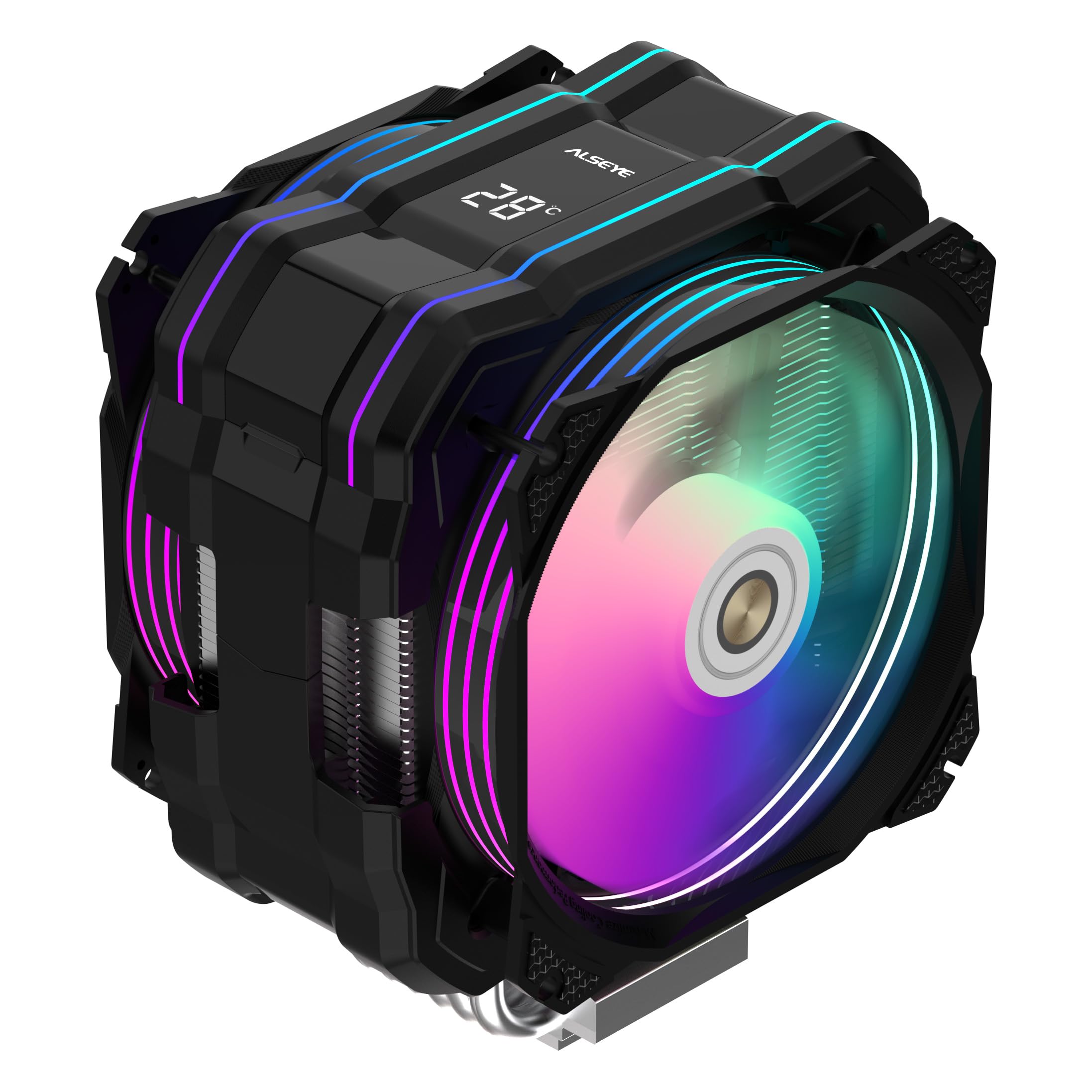 ALSEYE M120DPlus CPU Temperature Display Air Cooling CPU Comes with Dual ARGB PWM 120mm Supports Intel 1366 and AMD Cooler, Cooler, Fans, LGA1700/ чорний
ALSEYE M120DPlus CPU Temperature Display Air Cooling CPU Comes with Dual ARGB PWM 120mm Supports Intel 1366 and AMD Cooler, Cooler, Fans, LGA1700/ чорний