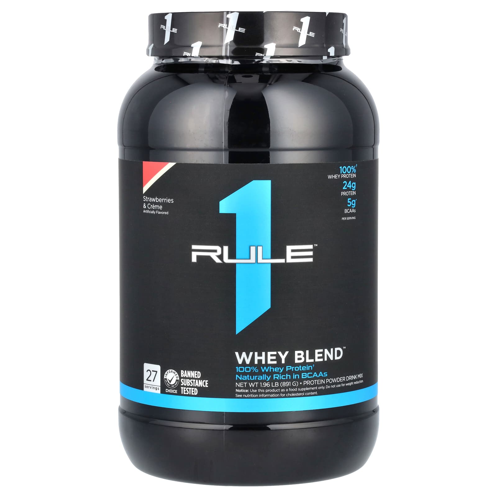 Rule One Proteins, Whey Blend, Protein Powder Drink Mix, Strawberries & Cream, 1.96 lb (891 g)
Rule One Proteins, Whey Blend, Protein Powder Drink Mix, Strawberries & Cream, 1.96 lb (891 g)