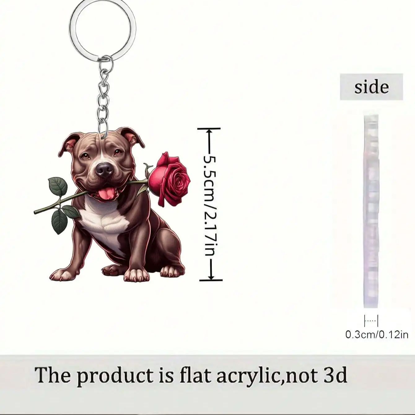 1 piece of cute little dog keychain with rose in its mouth,innovative design, DIY backpack decoration, romantic acrylic keychain
1 piece of cute little dog keychain with rose in its mouth,innovative design, DIY backpack decoration, romantic acrylic keychain