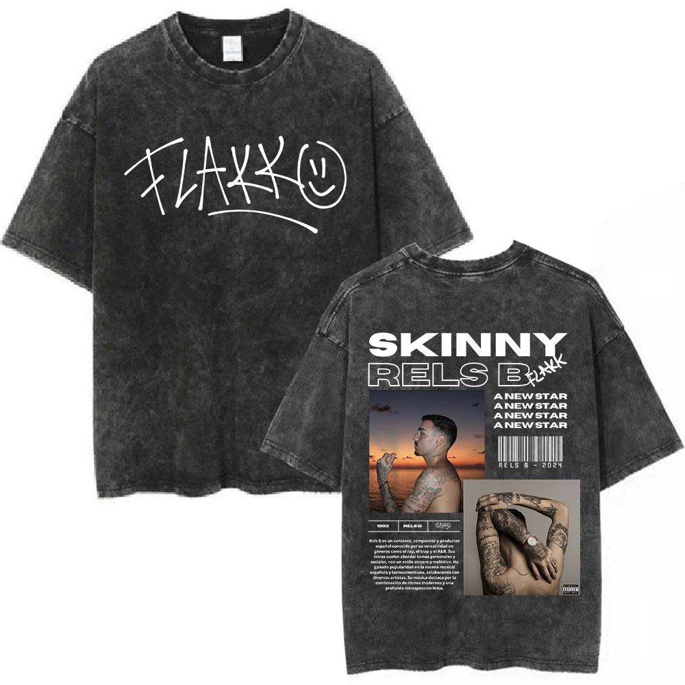 Rapper RELS B Skinny Flakk Tour Vintage Washed T Shirt Men Clothing Hip Hop Oversized Short Sleeve Tshirt Cotton Tshirts S
Rapper RELS B Skinny Flakk Tour Vintage Washed T Shirt Men Clothing Hip Hop Oversized Short Sleeve Tshirt Cotton Tshirts S