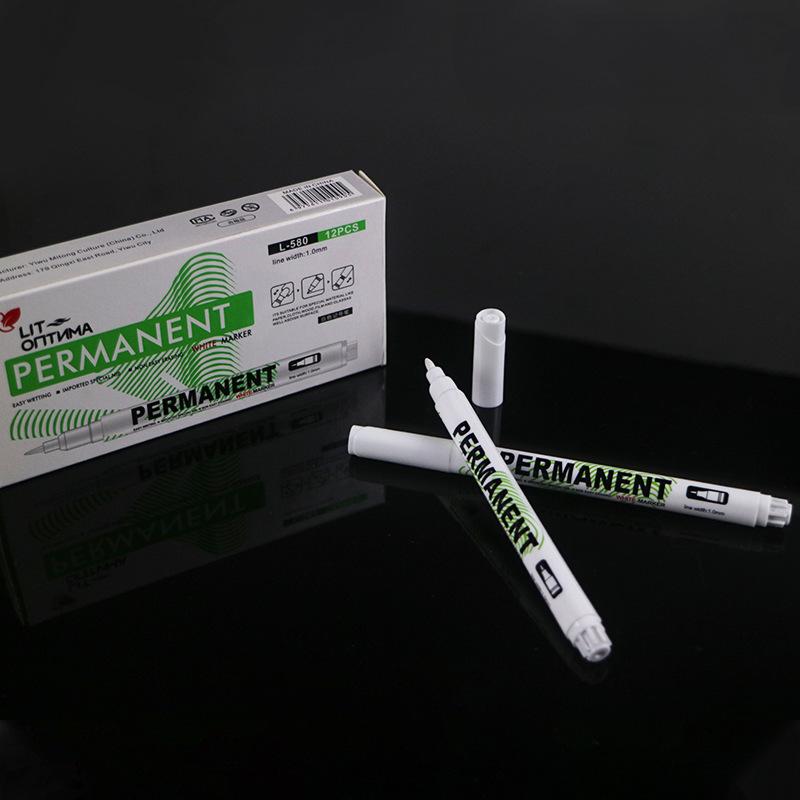 12 Packs of White Oily Marker Pens 1MM Refillable Ink Waterproof Non-fading Non-toxic Low Odor Painting Marking Pen
12 Packs of White Oily Marker Pens 1MM Refillable Ink Waterproof Non-fading Non-toxic Low Odor Painting Marking Pen