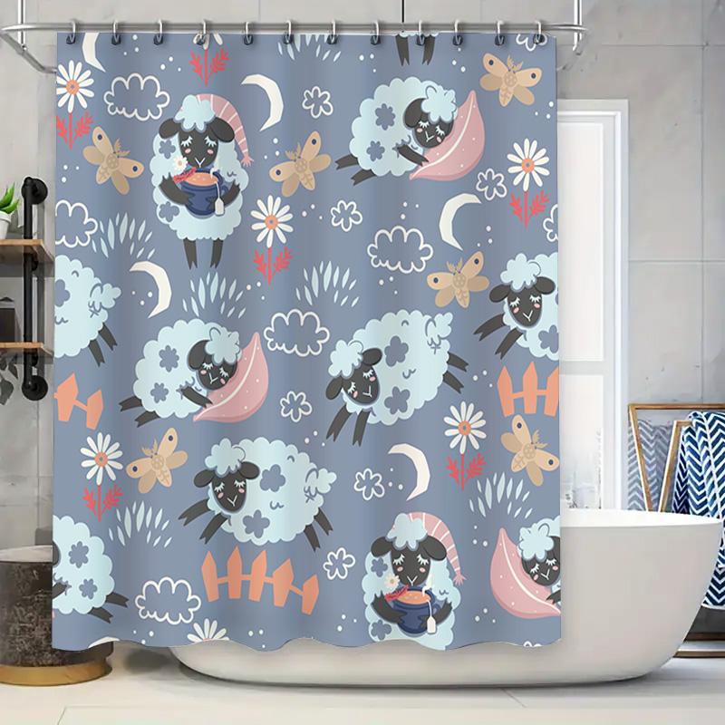 Adorable Sheep Pattern Blue Shower Curtain For Bathroom Decoration Available In Various Sizes W60H190(CM)-1 Pcs
Adorable Sheep Pattern Blue Shower Curtain For Bathroom Decoration Available In Various Sizes W60H190(CM)-1 Pcs