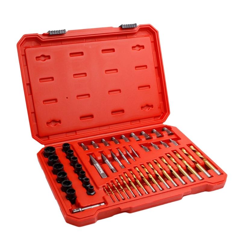 Heavy Duty Easily Out Bolt Extractor Set With High Velocity Steel Drill Bit, Suitable for Damaged Nut&Bolt Extraction 49 1
Heavy Duty Easily Out Bolt Extractor Set With High Velocity Steel Drill Bit, Suitable for Damaged Nut&Bolt Extraction 49 1