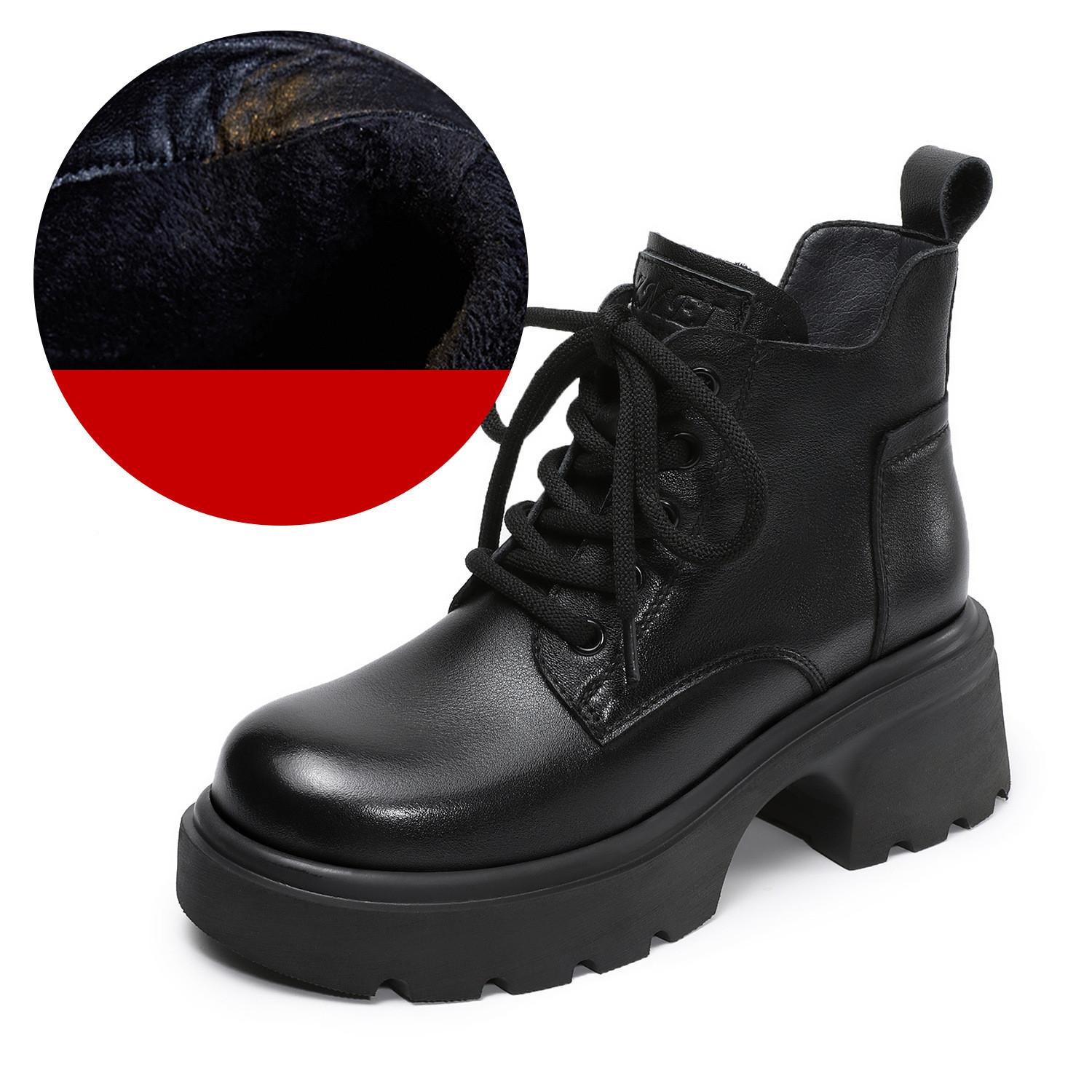 Johnature Genuine Leather Thick Soled Ankle Boots British Style Lace Up Women s Short Boots 39-Plush чёрный
Johnature Genuine Leather Thick Soled Ankle Boots British Style Lace Up Women s Short Boots 39-Plush чёрный