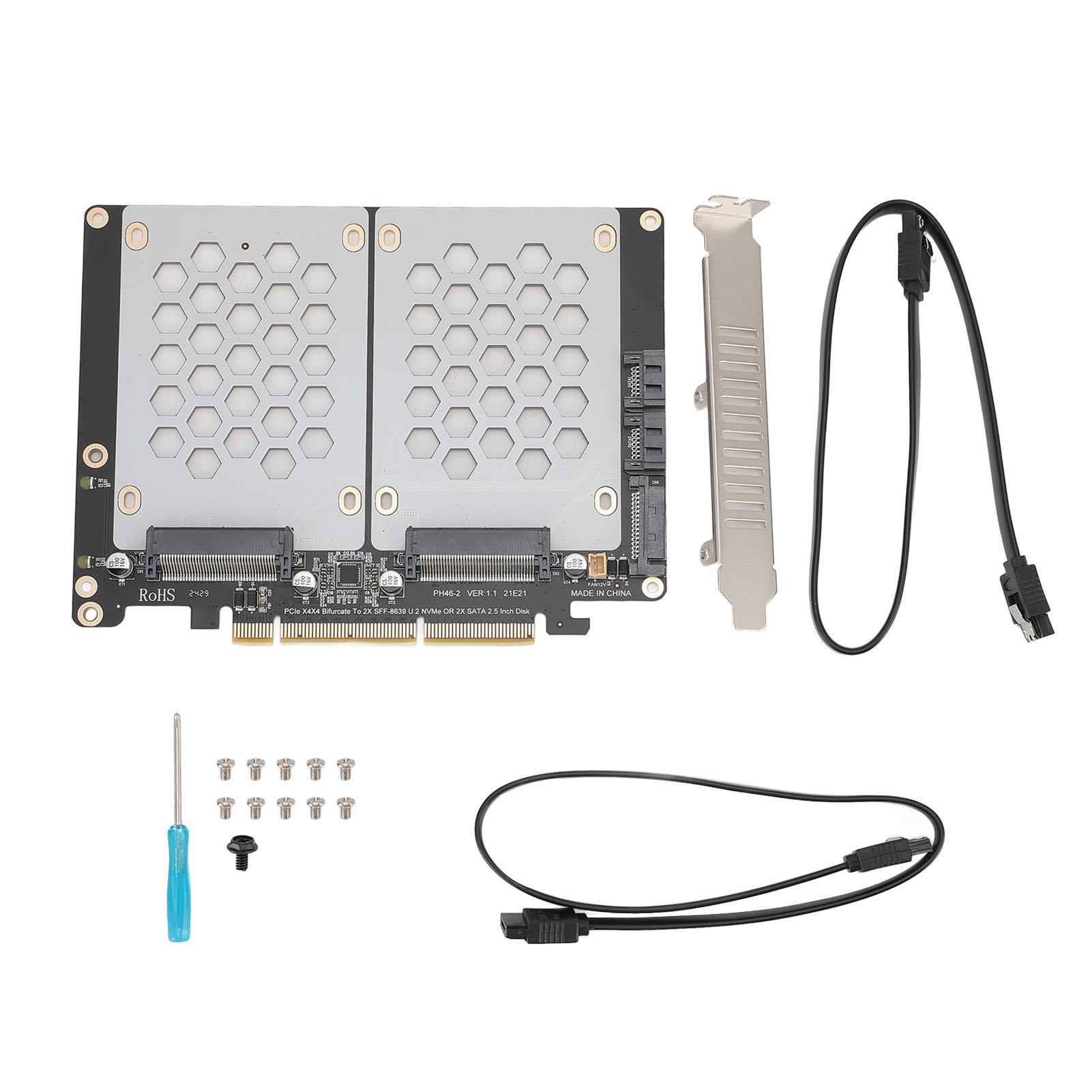 PCIE U.2 X8 Dual SSD Adapter Card SFF8639 PCIE4.0 Split Card Support U.2 NVME 2.5 Inch Hard Drive
PCIE U.2 X8 Dual SSD Adapter Card SFF8639 PCIE4.0 Split Card Support U.2 NVME 2.5 Inch Hard Drive