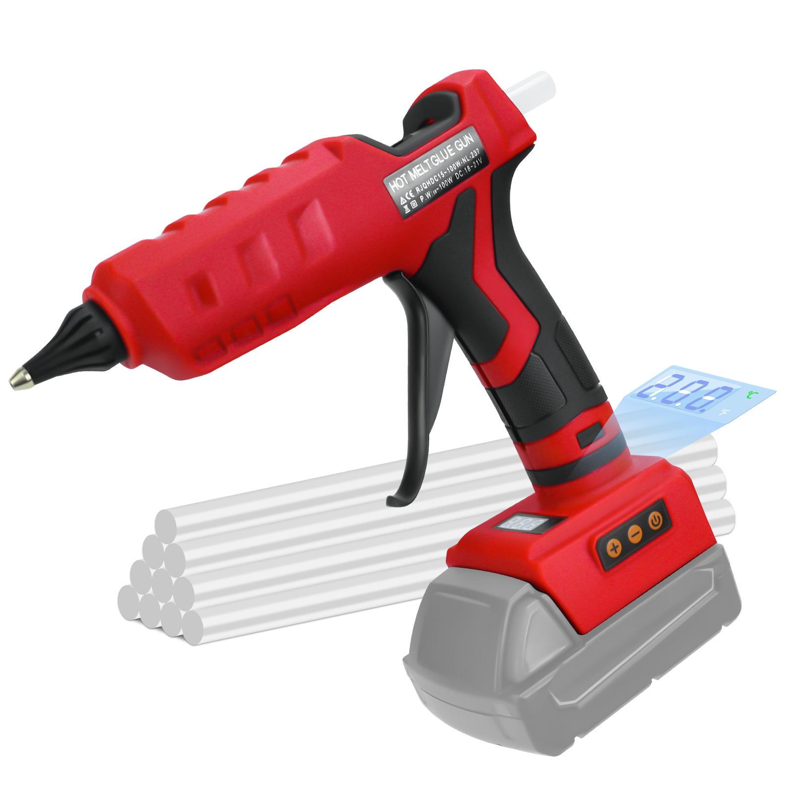 100W Cordless Hot Glue Gun High Temp Electric Power Glue Gun with 10Pcs 11mm Glue Sticks for Milwaukee 18V Battery (No Battery)
100W Cordless Hot Glue Gun High Temp Electric Power Glue Gun with 10Pcs 11mm Glue Sticks for Milwaukee 18V Battery (No Battery)