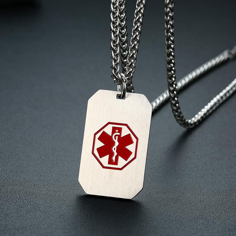 Red Medical Alert ID Dog Tag Necklaces Personalized Free Custom Engraved Heart Pendant Emergency Male Jewelry
Red Medical Alert ID Dog Tag Necklaces Personalized Free Custom Engraved Heart Pendant Emergency Male Jewelry