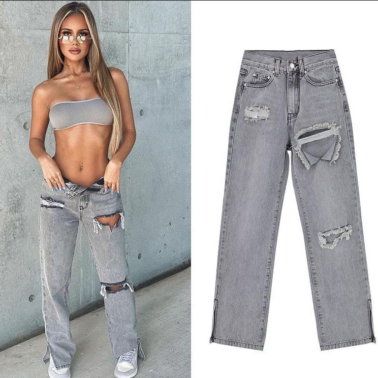 European & American Women s High-Waist Straight-Leg Ripped Hem Flared Jeans 40 - XL (Domestic), L (International)
European & American Women s High-Waist Straight-Leg Ripped Hem Flared Jeans 40 - XL (Domestic), L (International)