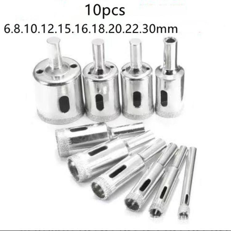 Набор коронок алмазных для сверления отверстий, алмазные коронки, режущий инструмент, для сверления кладки, мрамора, стекла, керамической плитки, гранита, биты HSS для электроинструментов 10-pcs
Набор коронок алмазных для сверления отверстий, алмазные коронки, режущий инструмент, для сверления кладки, мрамора, стекла, керамической плитки, гранита, биты HSS для электроинструментов 10-pcs