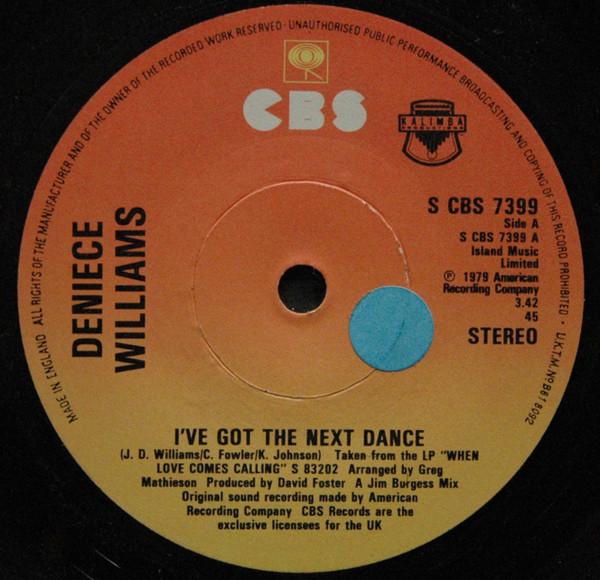 7inch Record DENIECE WILLIAMS - I ve Got The Next Dance SCBS7399 CBS 1979 UK Soul/Funk Used
7inch Record DENIECE WILLIAMS - I ve Got The Next Dance SCBS7399 CBS 1979 UK Soul/Funk Used