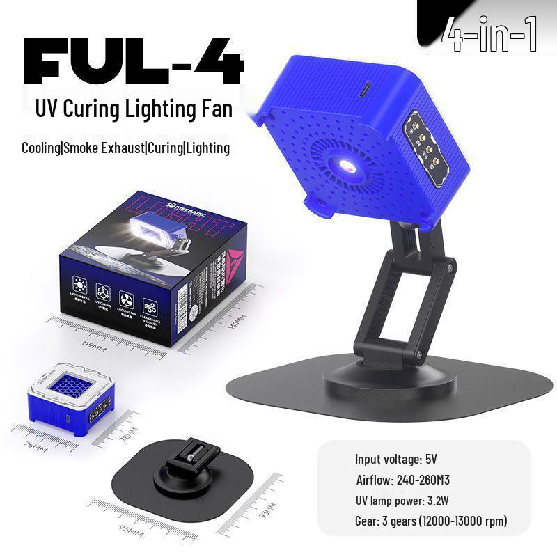 Repairman Multi-functional 4-in-1 Phone Motherboard UV Curing Lamp with Smoke Extraction & Adjustable Folding Stand
Repairman Multi-functional 4-in-1 Phone Motherboard UV Curing Lamp with Smoke Extraction & Adjustable Folding Stand