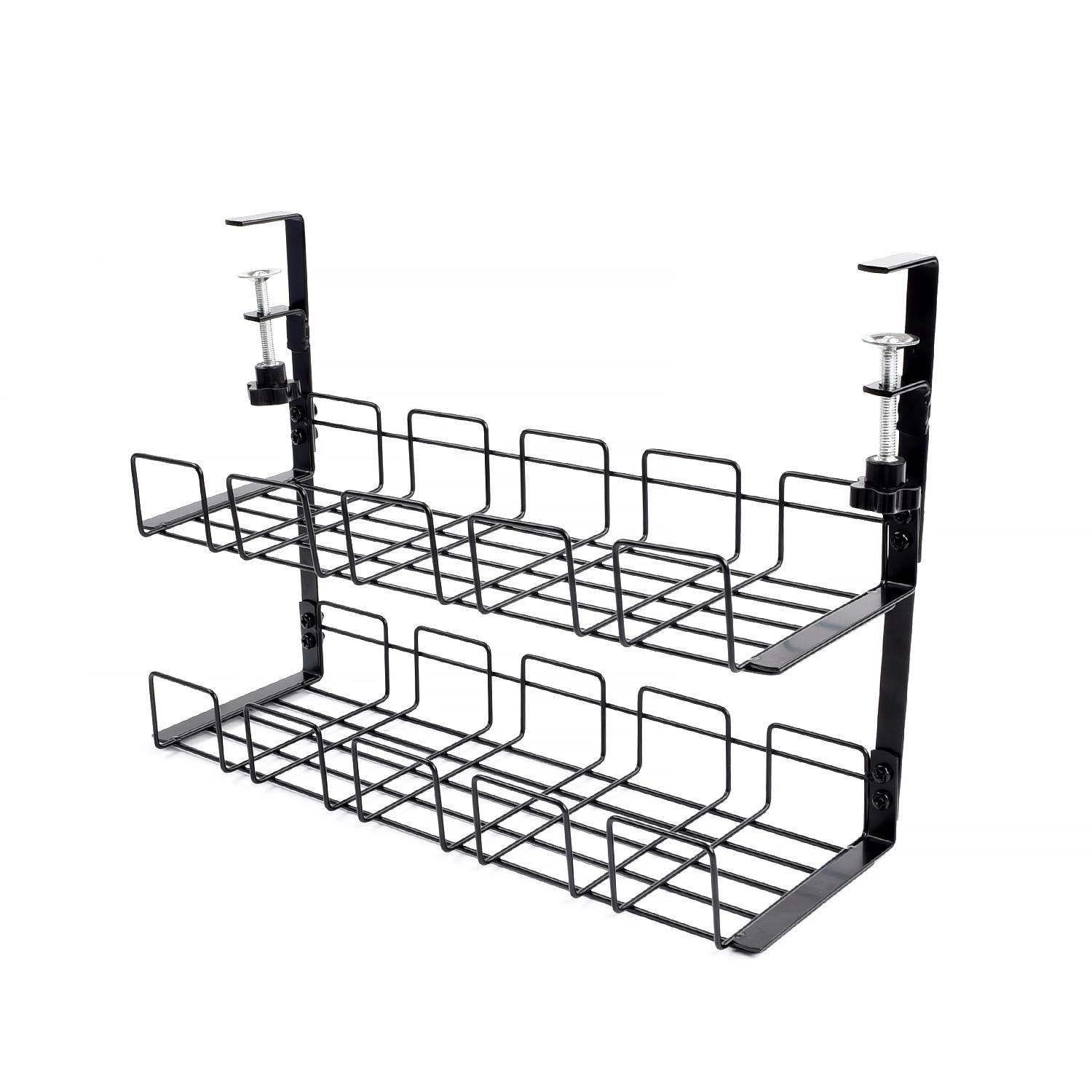 Двухслойная полка для хранения под столом, металлический кабельный лоток, проволочный органайзер для компьютерного стола, неперфорированные аксессуары для хранения
Двухслойная полка для хранения под столом, металлический кабельный лоток, проволочный органайзер для компьютерного стола, неперфорированные аксессуары для хранения