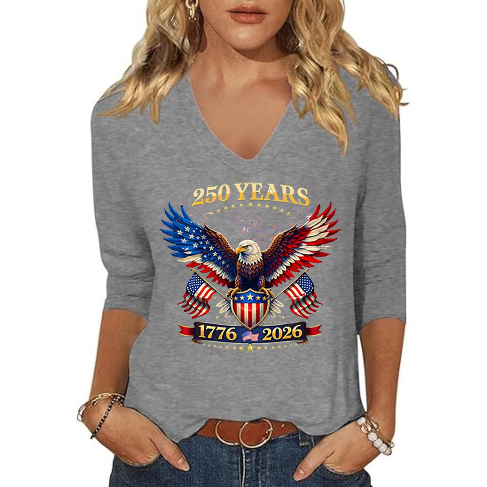 Women Casual Long Sleeve V Neck Shirt 250 Years 1776 2026 Independence Day Graphic Print Top Fashion Relaxed Fit L
Women Casual Long Sleeve V Neck Shirt 250 Years 1776 2026 Independence Day Graphic Print Top Fashion Relaxed Fit L