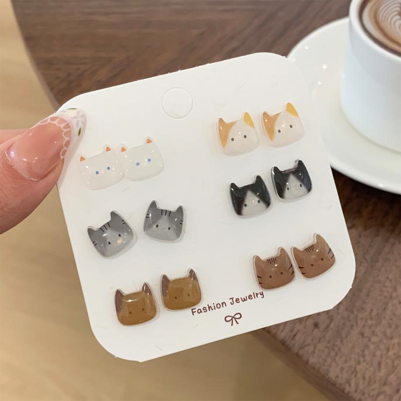 1/3/6 пар Милые мультяшные мини-серьги-гвоздики в виде кошек, Кавайные серьги с животными для женщин, Минималистичные изящные украшения, Аксессуары для подростков с бусинами
1/3/6 пар Милые мультяшные мини-серьги-гвоздики в виде кошек, Кавайные серьги с животными для женщин, Минималистичные изящные украшения, Аксессуары для подростков с бусинами
