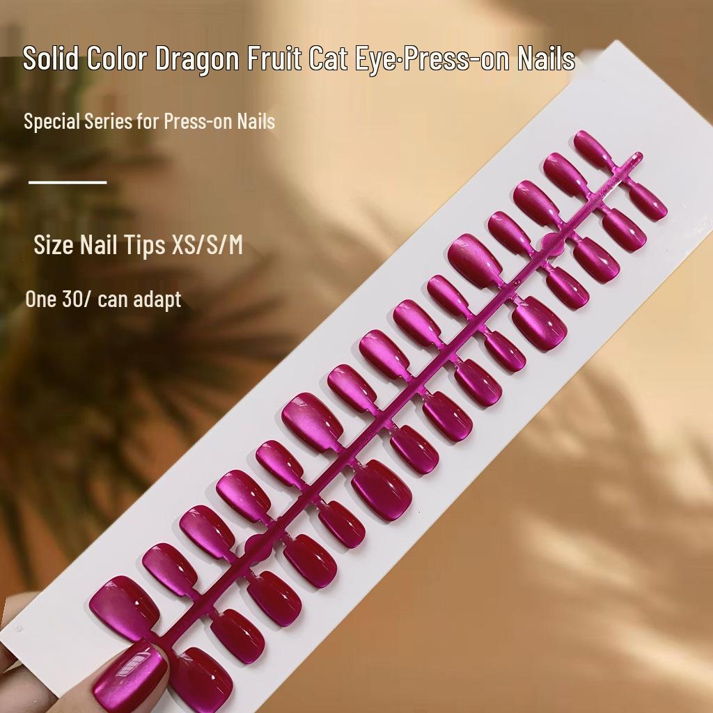 Ногти-кошачий глаз цвета питайи, однотонные, накладные - Высококачественные отбеливающие накладки для ногтей
Ногти-кошачий глаз цвета питайи, однотонные, накладные - Высококачественные отбеливающие накладки для ногтей