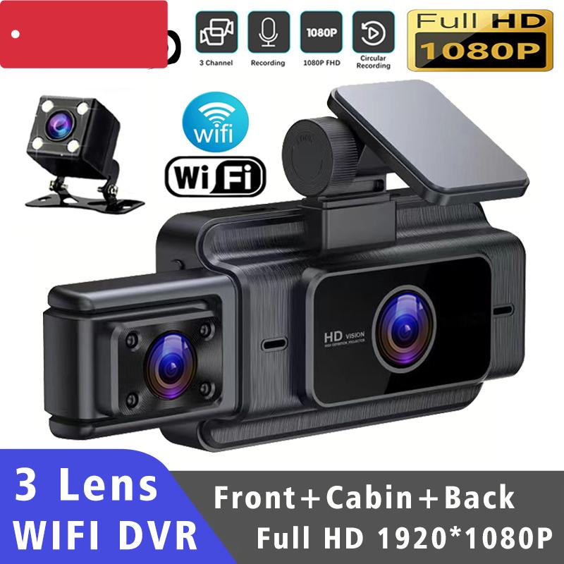Wifi 3 Camera Car Dvr Dash Cam FHD 1080P 3 Channel Dash Camera Interior Dashcam Video Recorder Black Box 24H Parking Monitoring
Wifi 3 Camera Car Dvr Dash Cam FHD 1080P 3 Channel Dash Camera Interior Dashcam Video Recorder Black Box 24H Parking Monitoring