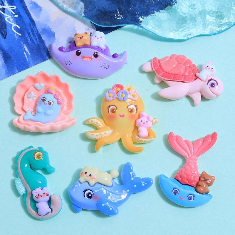 10Pcs New Mini Cute Cartoon Shell, Turtle, Octopus, Seahorse, Whale Flat Back Resin Cabochons DIY Jewelry Craft Decoration
10Pcs New Mini Cute Cartoon Shell, Turtle, Octopus, Seahorse, Whale Flat Back Resin Cabochons DIY Jewelry Craft Decoration