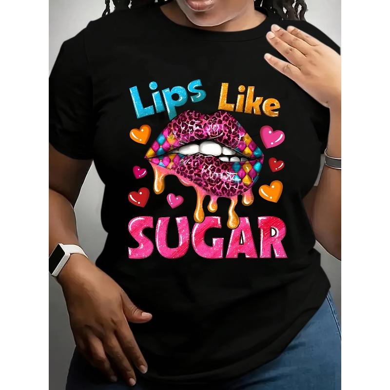 Women s Plus Size Vintage Lips Like Sugar Lip Graphic Leopard Heart Print Navy Blue Crew Neck Short Sleeve Casual Relaxed Fit Tee 4XL чорний
Women s Plus Size Vintage Lips Like Sugar Lip Graphic Leopard Heart Print Navy Blue Crew Neck Short Sleeve Casual Relaxed Fit Tee 4XL чорний