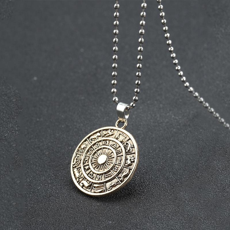 Viking Norse Rune Sun Disk Pendant, Mythological Zodiac Amulet Necklace, Vintage Astrology Statement Jewelry срібний
Viking Norse Rune Sun Disk Pendant, Mythological Zodiac Amulet Necklace, Vintage Astrology Statement Jewelry срібний