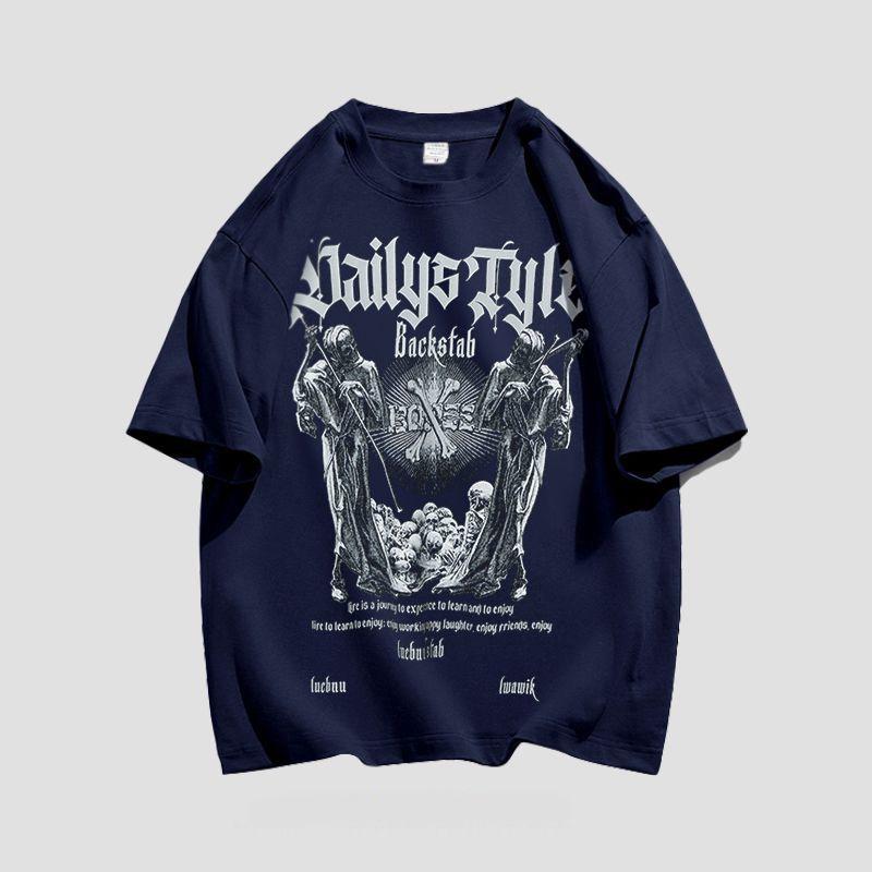 European Trendy Brand Graphic Gothicstyle Loose Hiphop Shortsleeved Tshirt for Men Suitable for Summer Wear Casual Wear S
European Trendy Brand Graphic Gothicstyle Loose Hiphop Shortsleeved Tshirt for Men Suitable for Summer Wear Casual Wear S