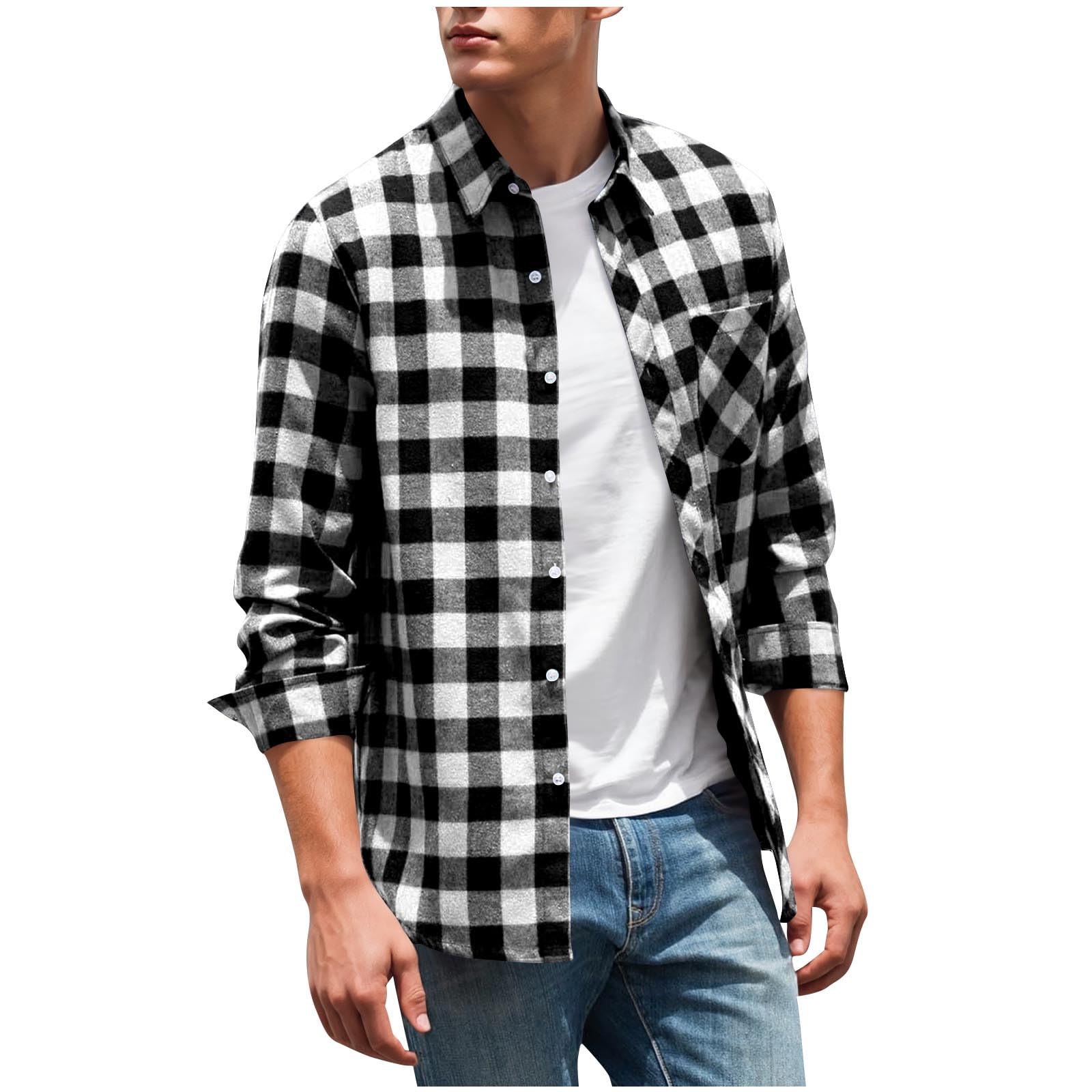 Men s Flannel Plaid Shirt Fall Fashion Casual Button Down Lightweight Shirts Regular Fit Long Sleeve Stylish Jacket XL білий
Men s Flannel Plaid Shirt Fall Fashion Casual Button Down Lightweight Shirts Regular Fit Long Sleeve Stylish Jacket XL білий