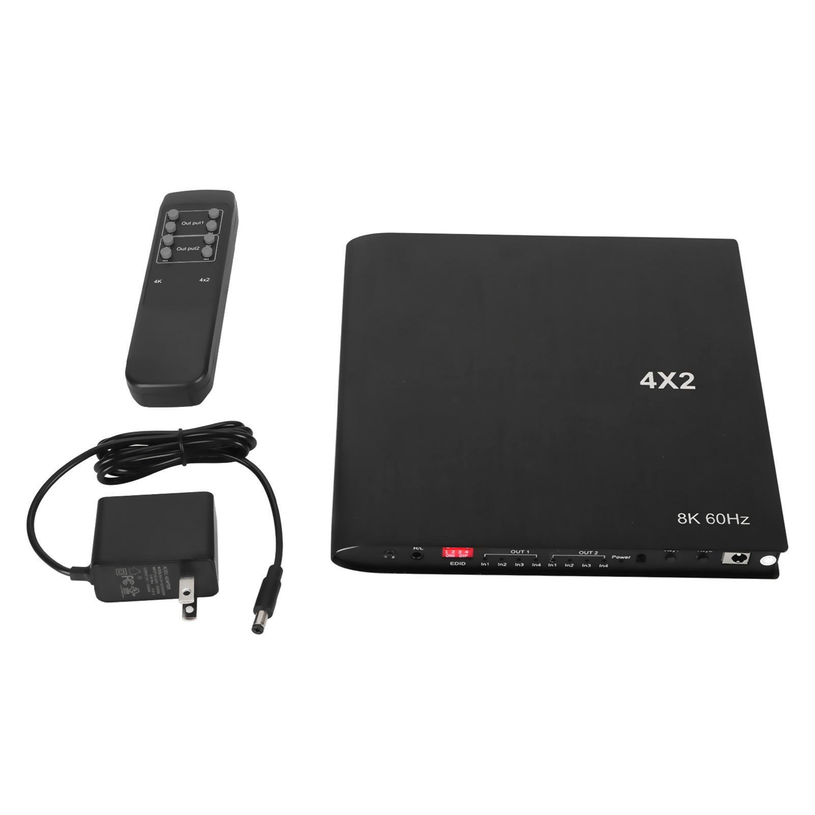 4x2 HD Multimedia Interface Switch Professional 8K 60Hz Plug and Play 4 In 2 Out HD Multimedia US Plug
4x2 HD Multimedia Interface Switch Professional 8K 60Hz Plug and Play 4 In 2 Out HD Multimedia US Plug
