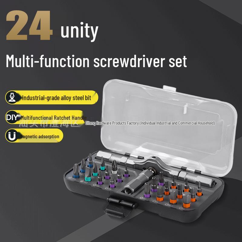 24-in-1 Industrial Alloy Steel Ratchet Screwdriver Set with Magnetic Tips
24-in-1 Industrial Alloy Steel Ratchet Screwdriver Set with Magnetic Tips