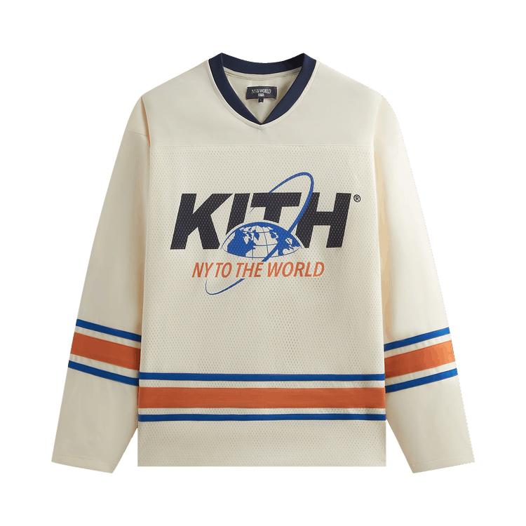 Kith NY to the World Unisphere Malik Long Sleeve Mesh Jersey Sandrift Men Tops Cream KHM032653-104 XL
Kith NY to the World Unisphere Malik Long Sleeve Mesh Jersey Sandrift Men Tops Cream KHM032653-104 XL