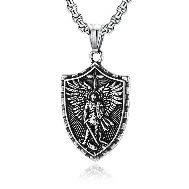 Fashion Simple Arch Angel St.Michael Men s Necklaces Stainless Steel Pendant Chain Amulet Vintage Women Jewelry Gifts
Fashion Simple Arch Angel St.Michael Men s Necklaces Stainless Steel Pendant Chain Amulet Vintage Women Jewelry Gifts