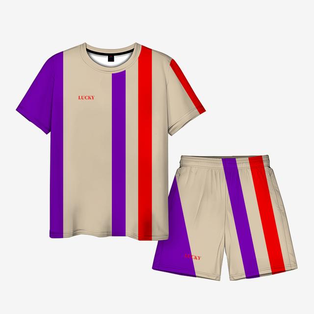 Летняя футболка в полоску с короткими рукавами, модный свободный повседневный универсальный топ с круглым вырезом, футболка с круглым вырезом с 3D принтом и шорты, комплект Asian size S
Летняя футболка в полоску с короткими рукавами, модный свободный повседневный универсальный топ с круглым вырезом, футболка с круглым вырезом с 3D принтом и шорты, комплект Asian size S