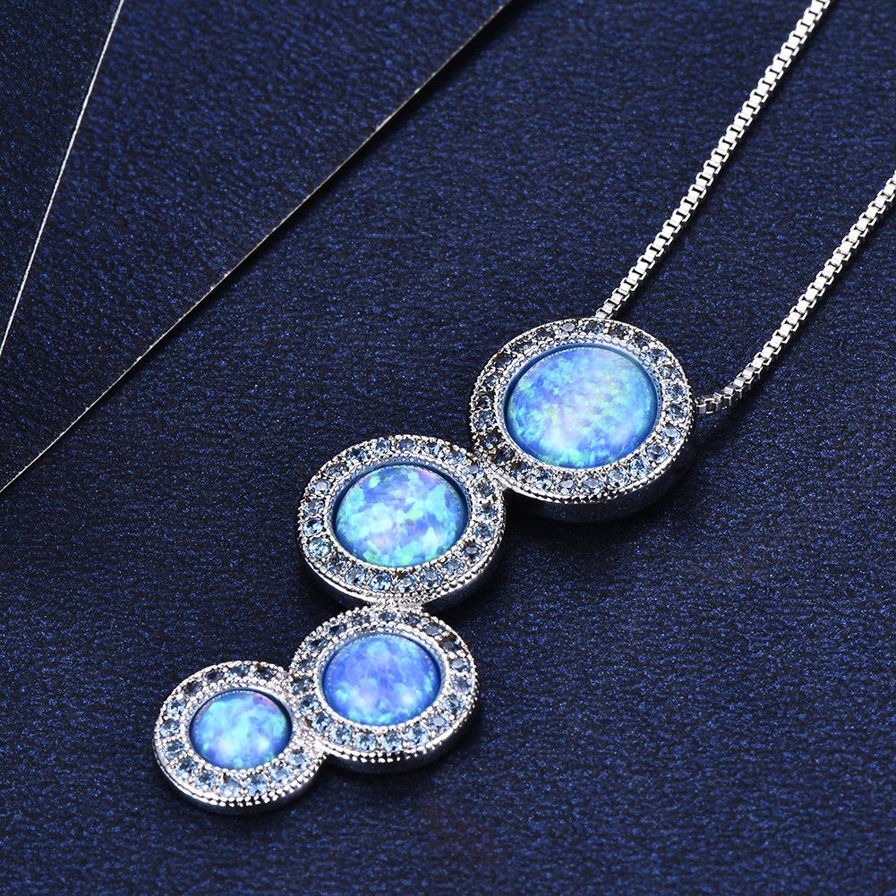 Wish European and American pendants, four round opal edge inlaid zircon necklace, female versatile temperament models
Wish European and American pendants, four round opal edge inlaid zircon necklace, female versatile temperament models