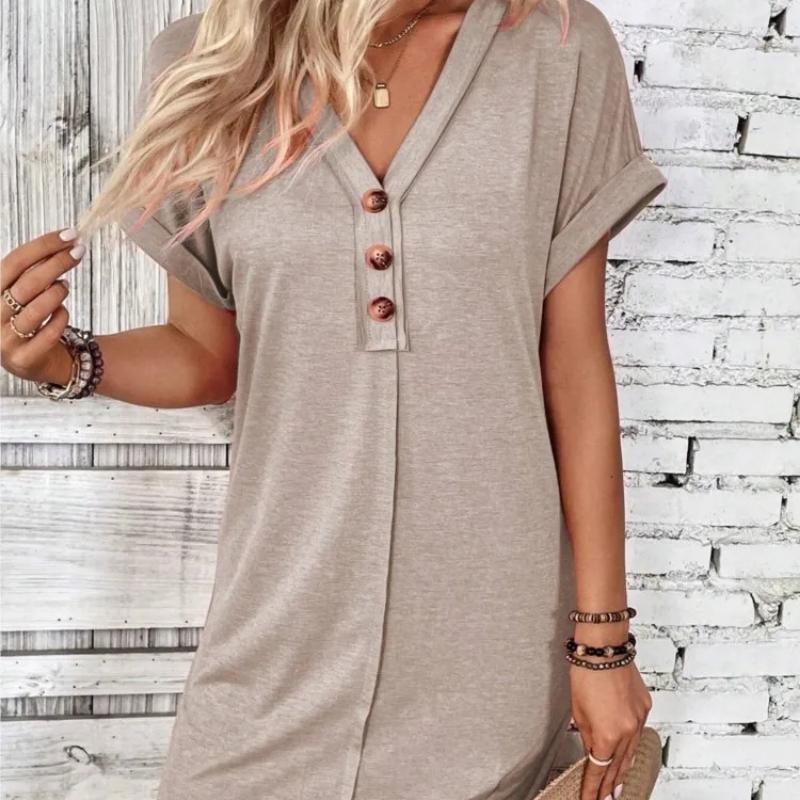 Women Casual Trend Short Sleeve Dress Summer Fashion Solid V Neck Button Down Beach Party Dresses Femme Robe XL
Women Casual Trend Short Sleeve Dress Summer Fashion Solid V Neck Button Down Beach Party Dresses Femme Robe XL