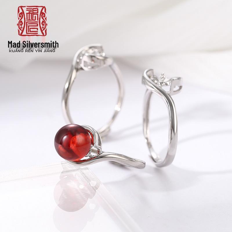 S925 Sterling Silver Open Shank Ring with Amber Gem Inlay – 8mm Round Bead Setting for Women Adjustable Open Shank
S925 Sterling Silver Open Shank Ring with Amber Gem Inlay – 8mm Round Bead Setting for Women Adjustable Open Shank