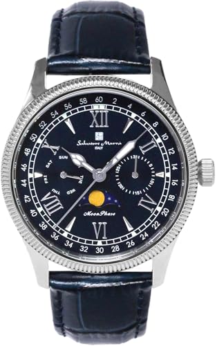 Salvatore Marra Men s Limited Edition Silver/Blue Watch, Moon Phase, Multi-Calendar, 5 ATM Water Resistance, Leather Strap, Silver/Blue, SM24110-SSBL
Salvatore Marra Men s Limited Edition Silver/Blue Watch, Moon Phase, Multi-Calendar, 5 ATM Water Resistance, Leather Strap, Silver/Blue, SM24110-SSBL