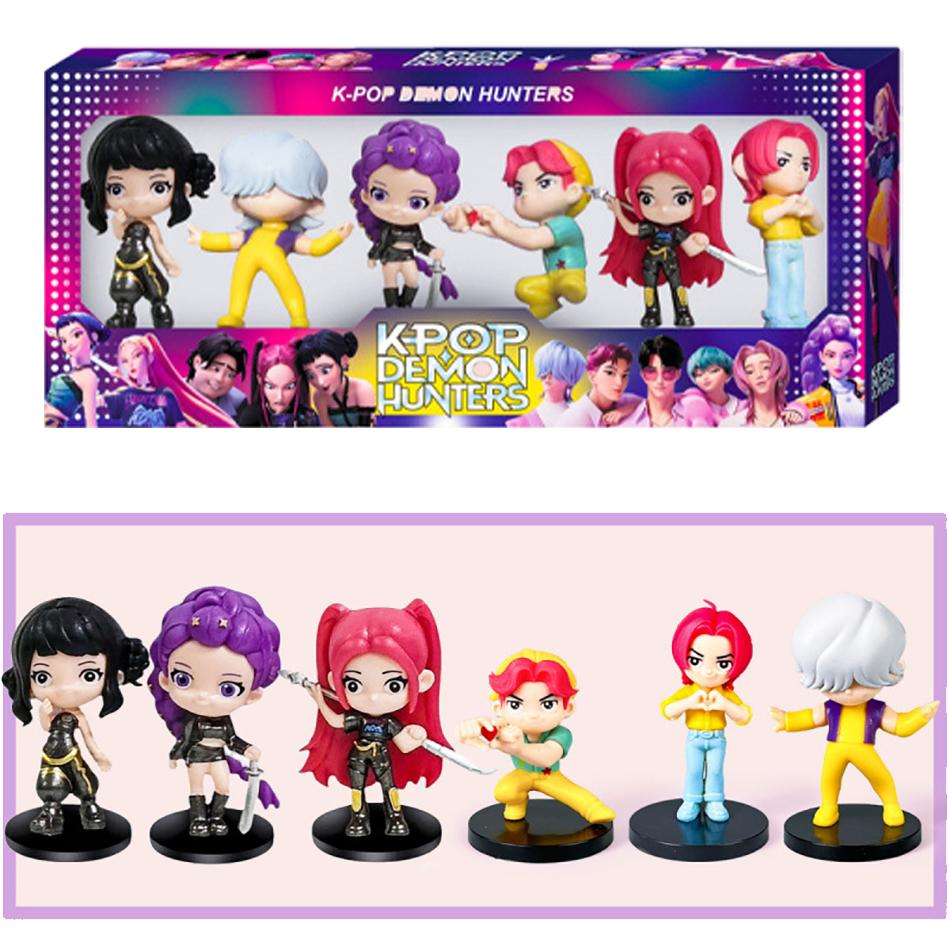 6pcs/Set Kpop Demon Hunters Action Figure Toy With Box Derpys Tiger Rumi Mira Zoey Sussy Figurine Dolls For Christmas Gifts
6pcs/Set Kpop Demon Hunters Action Figure Toy With Box Derpys Tiger Rumi Mira Zoey Sussy Figurine Dolls For Christmas Gifts