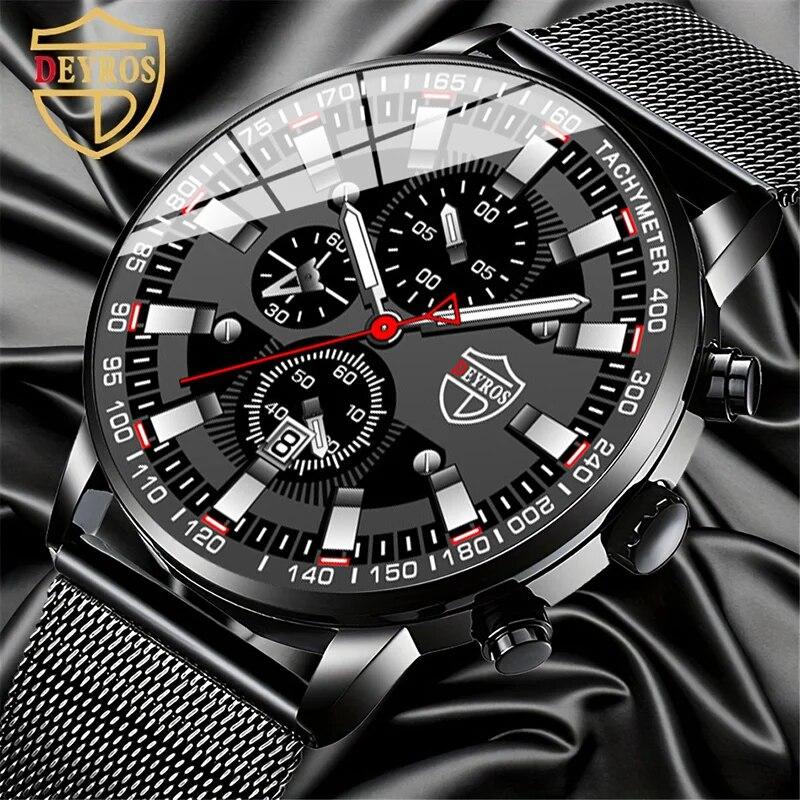 DEYROS Luxury Mens Business Quartz Wristwatch Calendar Fashion Men Casual Sports Watch for Men Gift
DEYROS Luxury Mens Business Quartz Wristwatch Calendar Fashion Men Casual Sports Watch for Men Gift