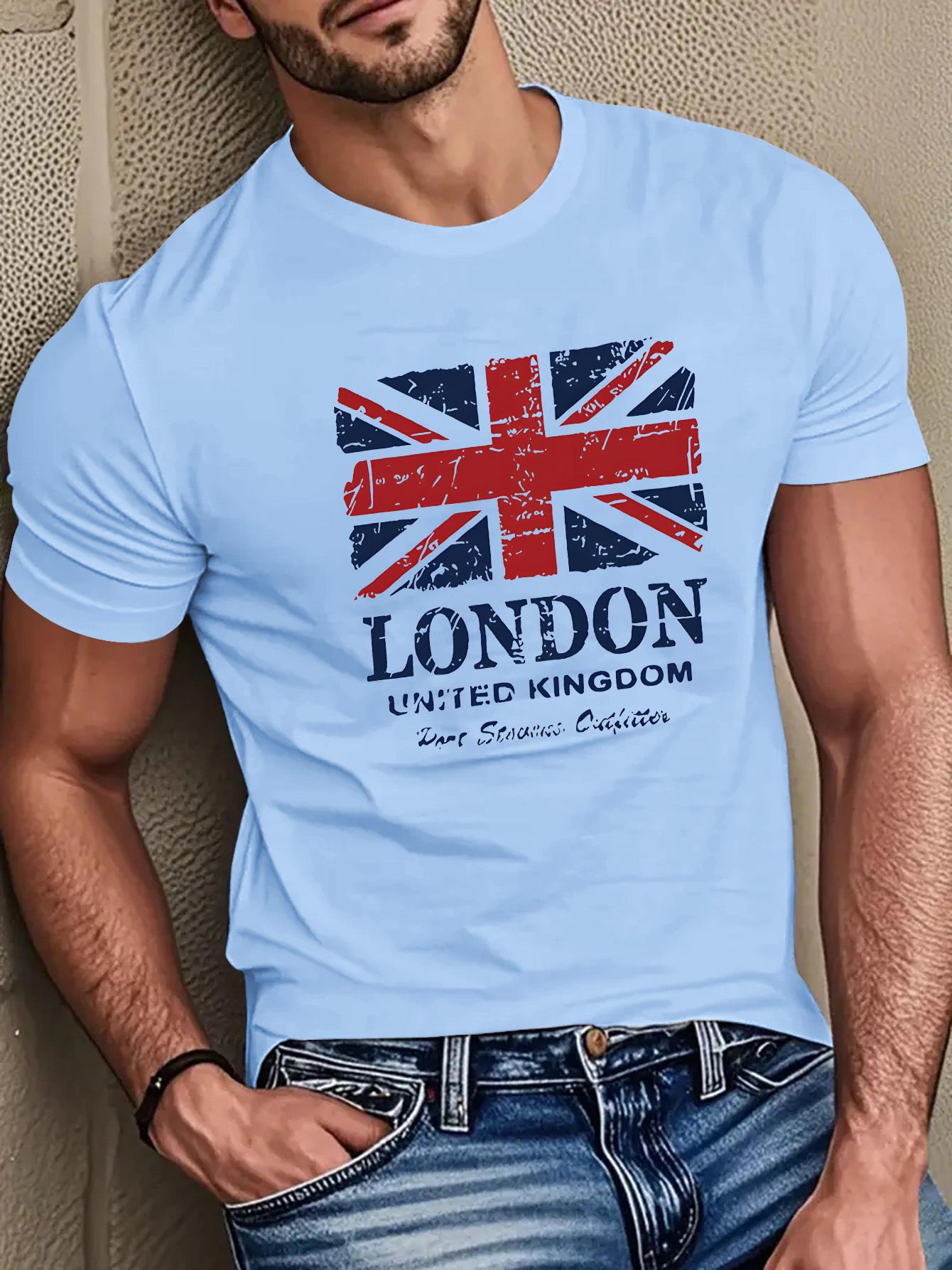 Men s 100% pure cotton British flag and London landmark print fashionable casual loose round neck short sleeved T-shirt top S разноцветный
Men s 100% pure cotton British flag and London landmark print fashionable casual loose round neck short sleeved T-shirt top S разноцветный