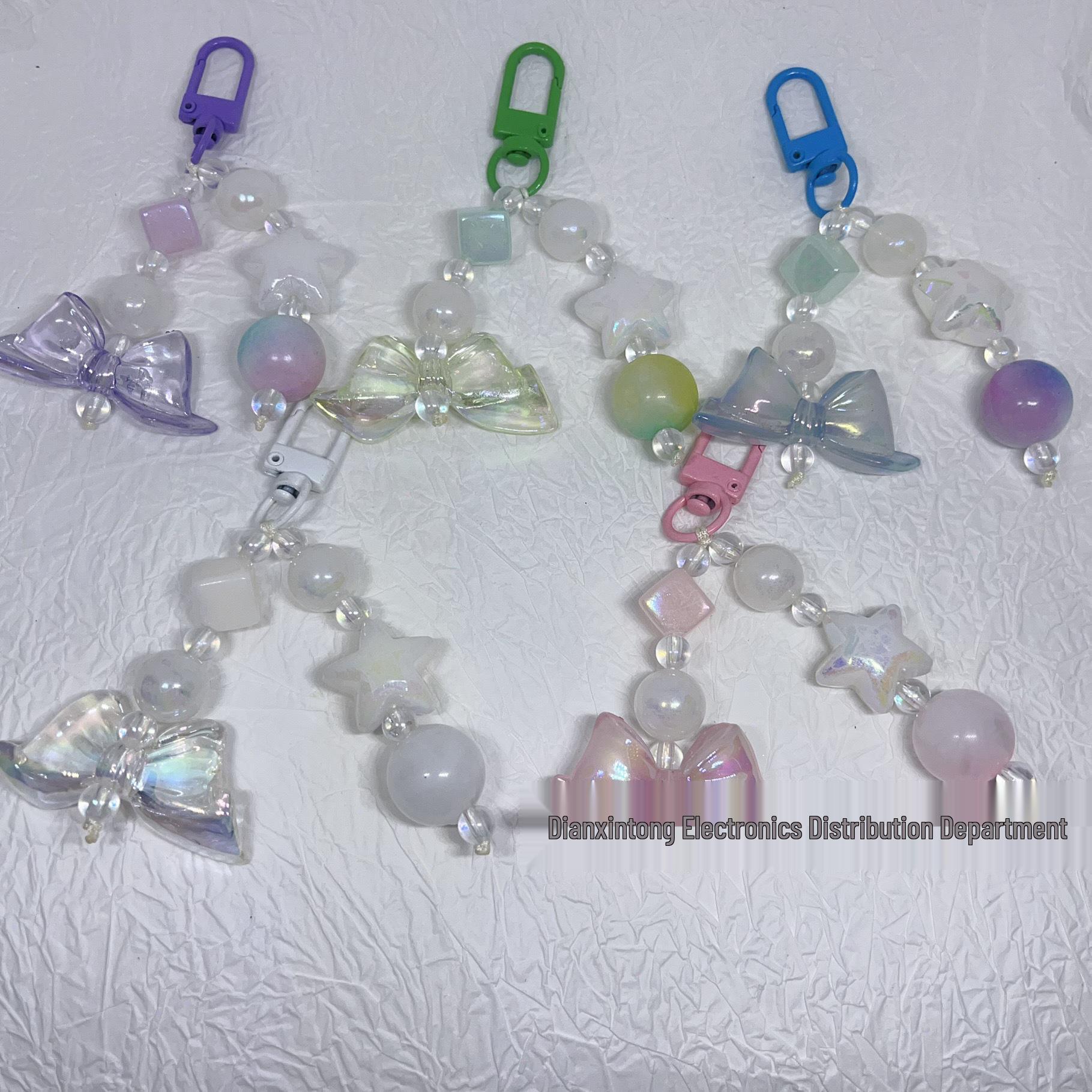 Colorful Acrylic Bow & Bead Keychain Pendant
Colorful Acrylic Bow & Bead Keychain Pendant