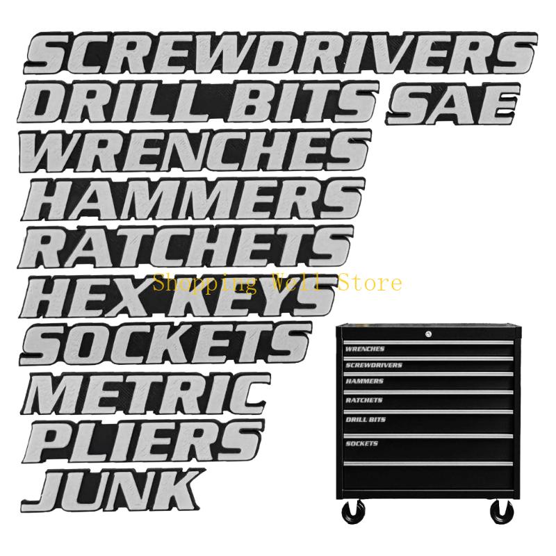KX4B Pack of 11 3D Printing Labels for Professional Tool Box Organization срібний
KX4B Pack of 11 3D Printing Labels for Professional Tool Box Organization срібний