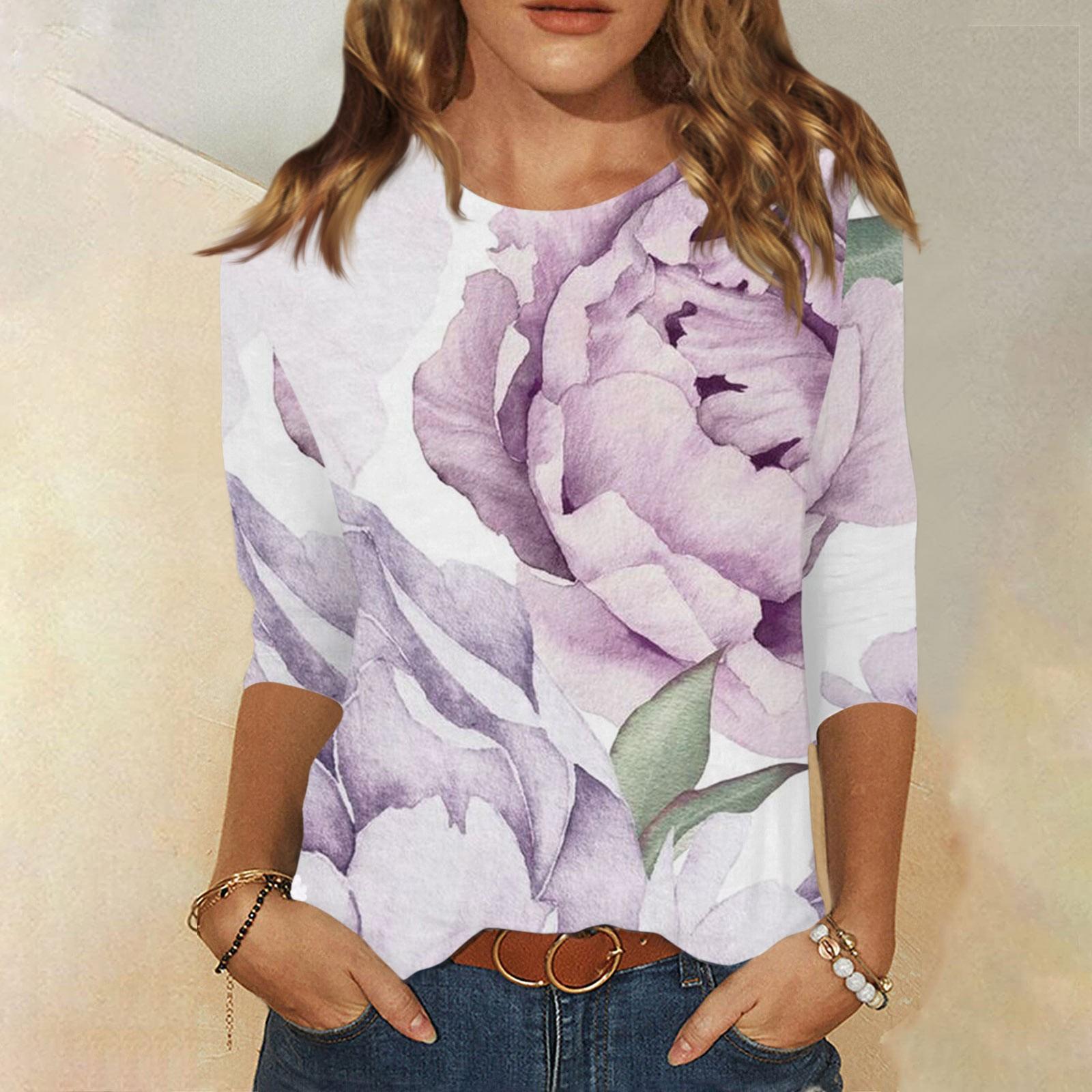 Женская модная повседневная блузка с рукавами три четверти и круглым вырезом, пуловер M фиолетовый
Женская модная повседневная блузка с рукавами три четверти и круглым вырезом, пуловер M фиолетовый